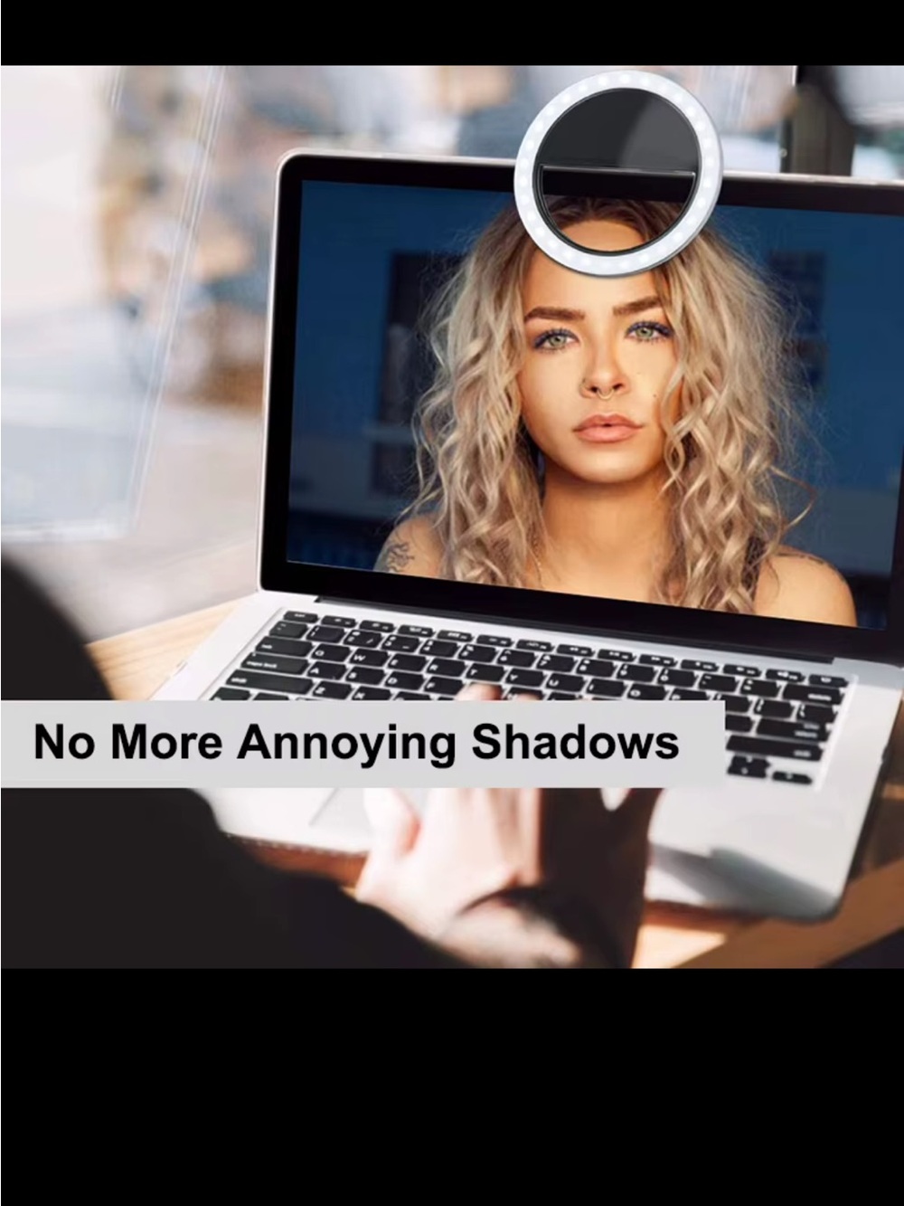 Rechargeable Clip-On Selfie Ring Light for phone or video